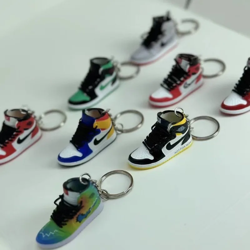 2025 explosions tide skateboarding shoes key chain, bag pendant 3d mini basketball shoes jewelry creative personality pendant.