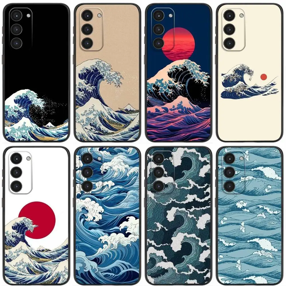 

Ukiyo-e Ocean Waves Creative Phone Case For Samsung Galaxy A20,21s,22,31,32,52,53,72,73,80,91 Soft Liquid Silicone Black Cover