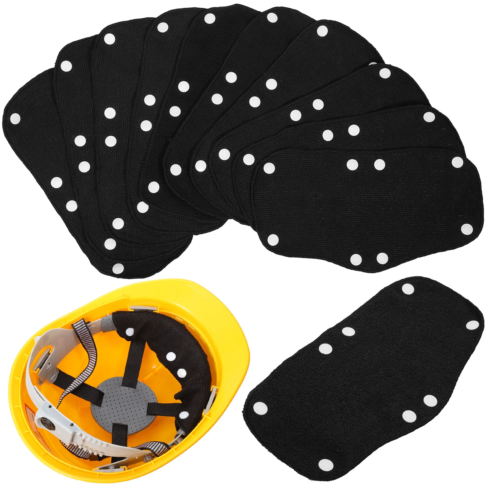 10 Pcs Hard Hat Sweatband for Worker Liner Comfortable Safety Sweatbands Washable Accessories Black Reusable