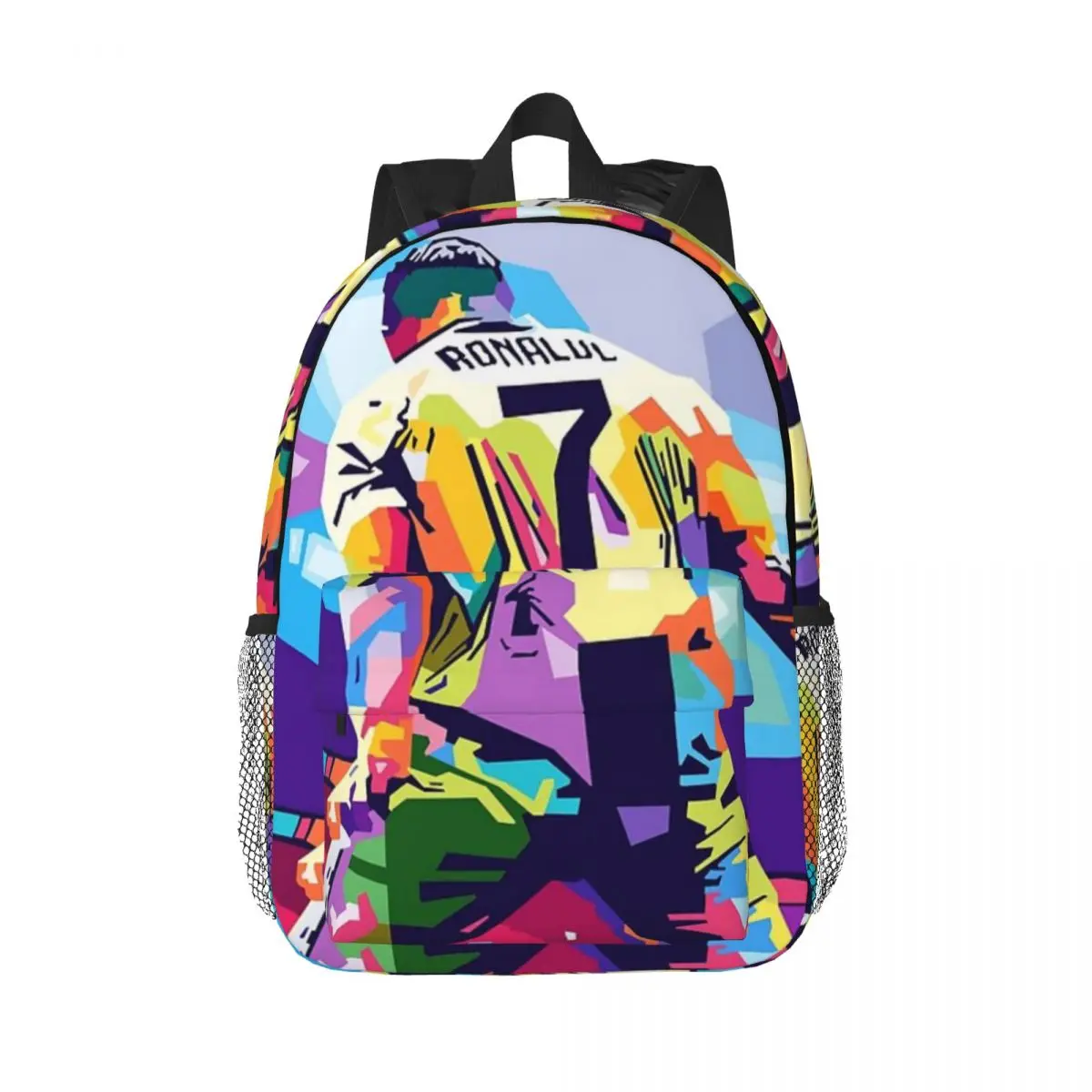 Cristiano Ronaldo celebración Wpap Pop Art mochila universitaria impermeable de alta capacidad, bolsa de libros de viaje para computadora portátil, nueva moda