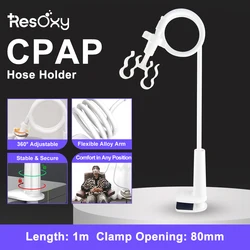 CPAP Hose Holder Tube Support for Bed Vehicle Tubing Hanger 100cm Height Adjustable Free Rotation Alloy Holder Universal Rack