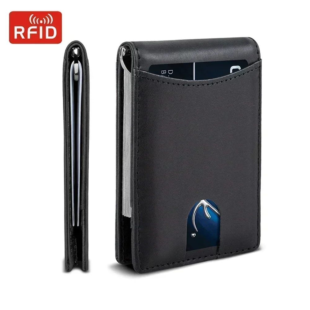 DIENQI-Rfid Kreditkarte Halter Männer Brieftaschen Geld Clip Luxus Dünne Dünne Mini Brieftasche Männliche Kleine Kurze Geldbörse Minimalistischen Brieftasche
