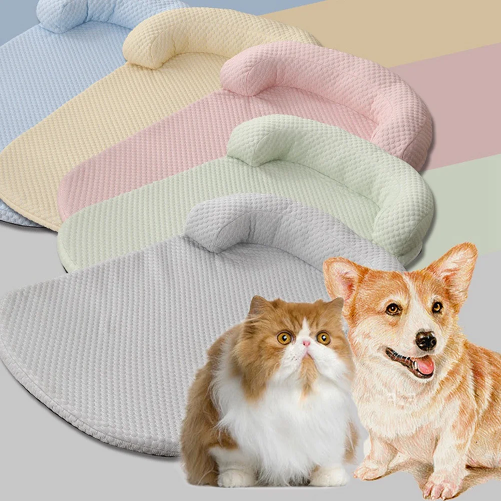 

Охлаждающий коврик для собак и кошек ABWR, съемный, из самонагревающейся ткани, летняя лежанка для питомцев, моющийся охлаждающий диванчик для собак и кошек