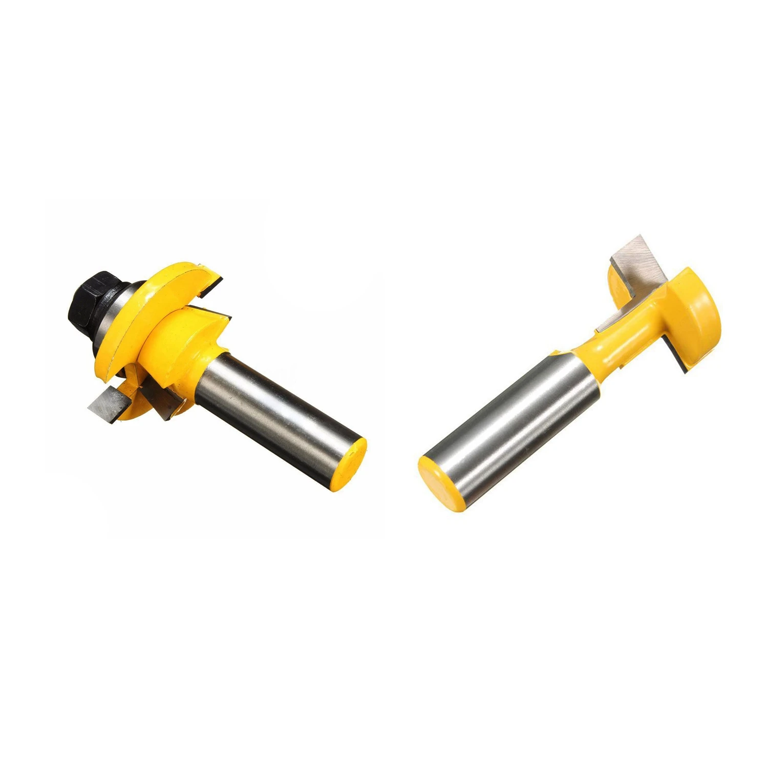 

3 аксессуара: 1 фреза с хвостовиком 1/2 дюйма, инструмент для резки шипов с Т-образным пазом и Т-образной направляющей, 2 шт. рельсовая фреза 1/2 дюйма