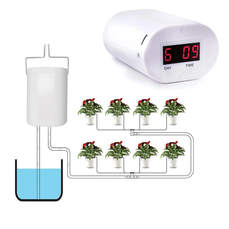 Automatic Flower Watering Machine For 2/4/8 Pots Pump Controller Plant Flower Home Sprinkler Drip Irrigation Device Pump Timer