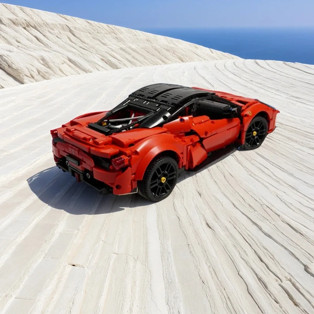 

2231Pcs Ferrarier 488 GTB 42125 Mod 1:10 Scale MOC Deployable Spoiler & V8 Turbo Engine Education Building Blocks Gift