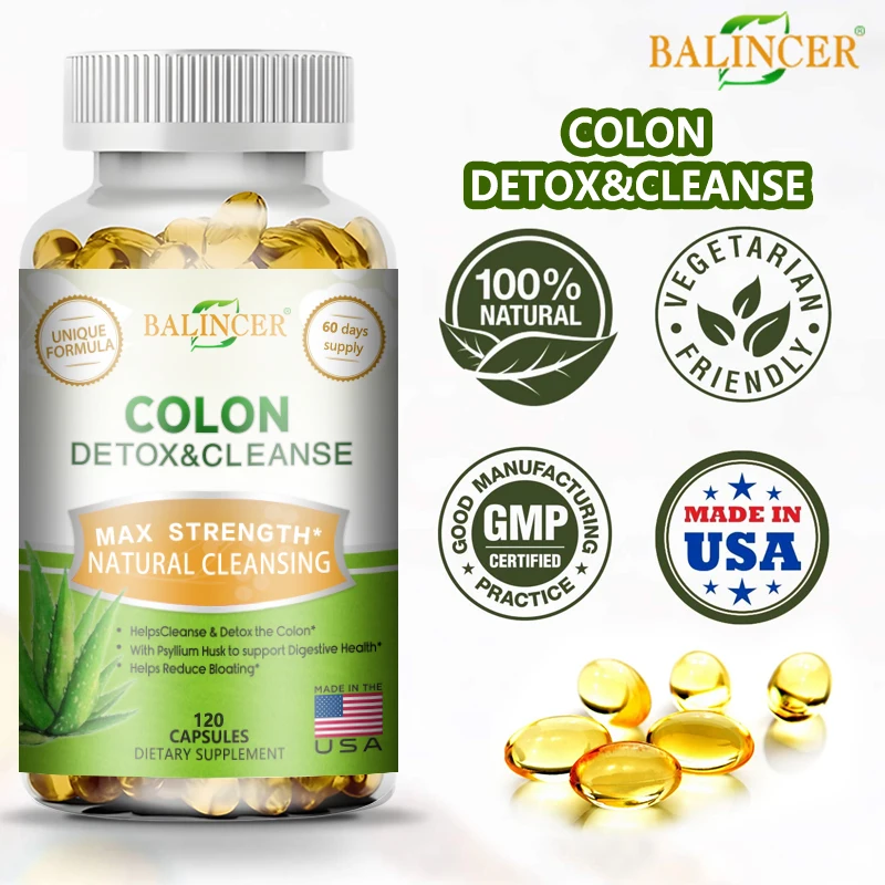 مكمل Balincer Cleanse and Detox - يدعم تنظيف الأمعاء وصحة الجهاز الهضمي للرجال والنساء، 120 كبسولة