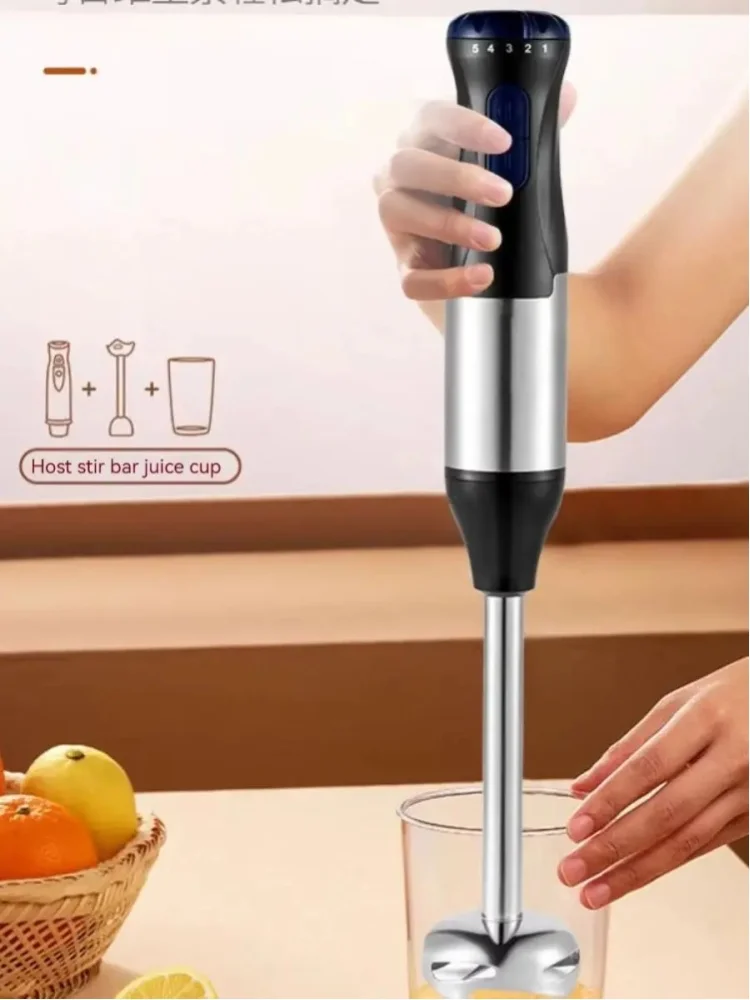 Stabmixer 4-in-1 1000W Elektrischer Handmixer Schneebesen Eierschläger Zerkleinerer für Suppe Smoothie Babynahrung Püree Gemüse