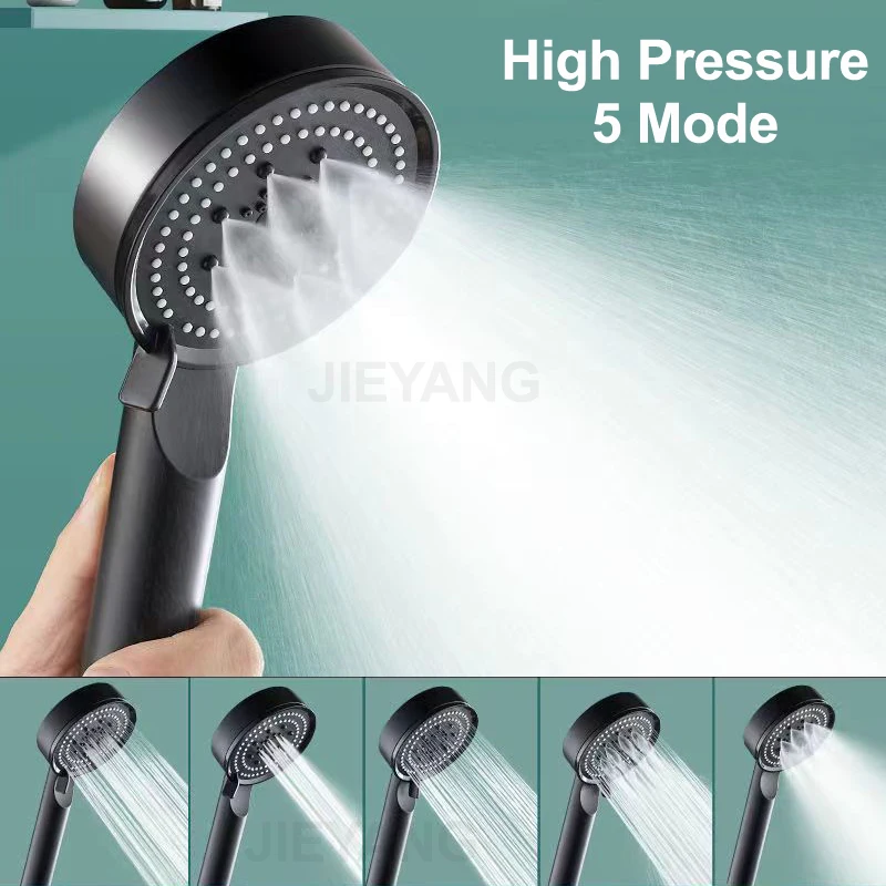 

Water Saving Shower Head 5 Mode High Pressure Bath Shower Adjustable Water Massage Eco Shower Bathroom Accessories