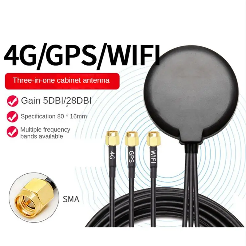 2026 جديد + 4G + WiFi + GPS ثلاثي الموجات هوائي مقاوم للماء 5/28DBi مكاسب عالية في الهواء الطلق مجتمعة هوائي طويل المدى إشارة الداعم