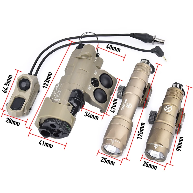 Tactical MAWL-C1 IR Red Blue Green Dot Laser Surefir SF M300A M600 LED Scout Light Hunting Airsoft Flashlig With AXON Switch Set