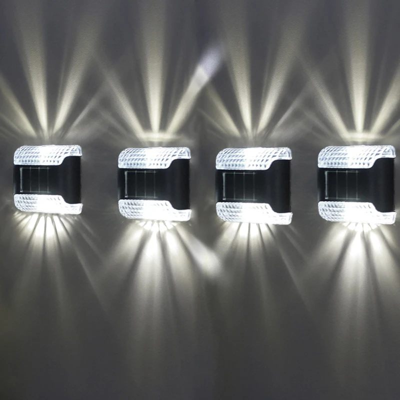 

Solar Hedge Light Half Round Ladder Waterproof Courtyard Garden Balcony Wall Lamp Induction Decoration Lighting Bright 4 Pack