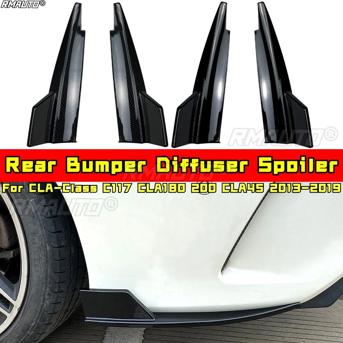 

For Mercedes Benz CLA-Class C117 CLA180 200 CLA45 2013-2019 Body Kit Rear Bumper Diffuser Cover Splitter Car Accessories