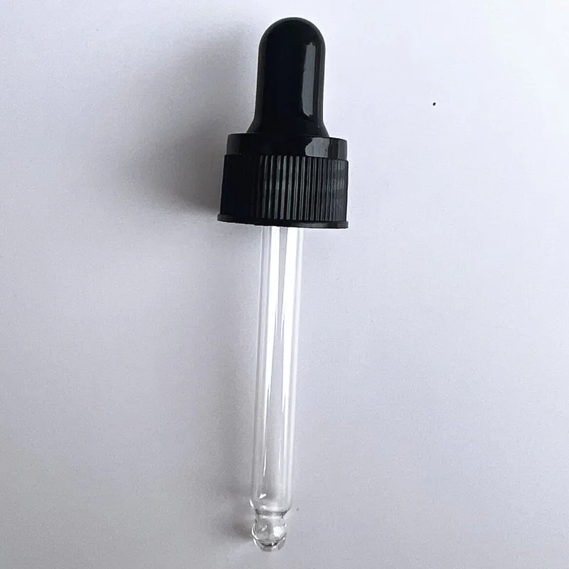 100X Dropper Lid Screw Cap Cover with Glass Pipette For 18mm / 410 Doterra Young Living 5ml 15ml 30ml100ml Essential Oil Bottles