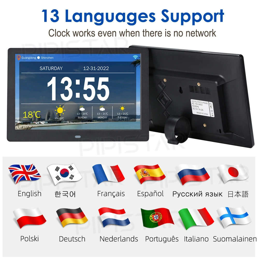 10.1/7-inch WIFI intelligent digital calendar network clock weather desktop electronic calendar with memo reminder
