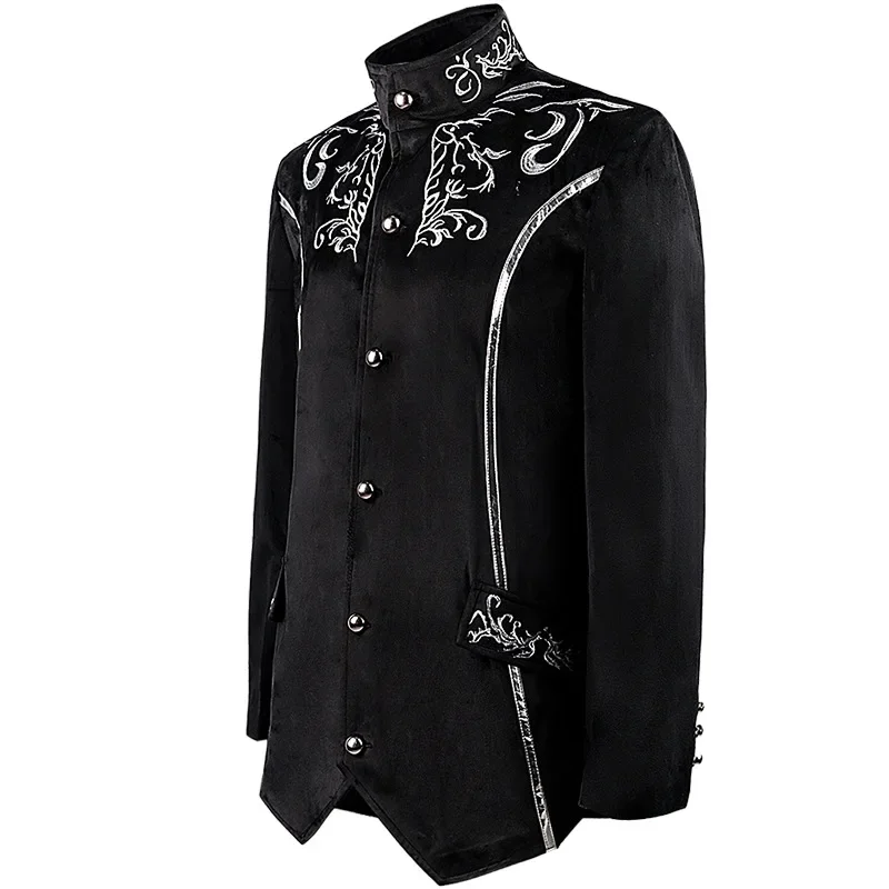 New European And American Medieval Clothing Vintage Stand-up Collar Embroidered Jacket