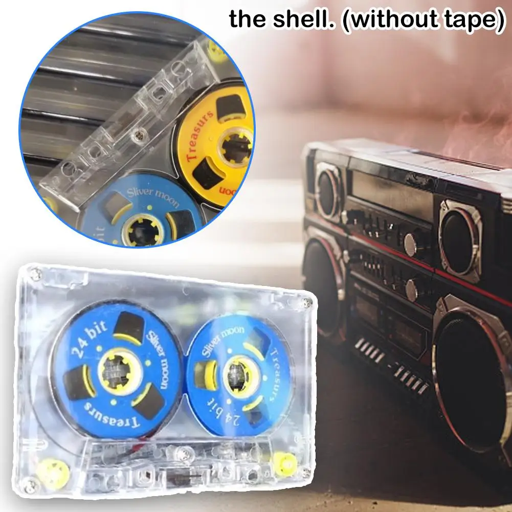 1 Pc Transparent Blank Audio Cassette Tape Shell Cases Plastics Reels Cassette （no Tape）