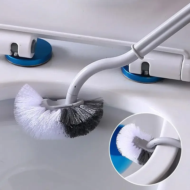 Cepillo de inodoro de plástico con mango largo y cerdas suaves, cepillo de limpieza para inodoro, limpiador de inodoros de cuclillas, removedor de suciedad para huecos del inodoro, accesorios de baño.