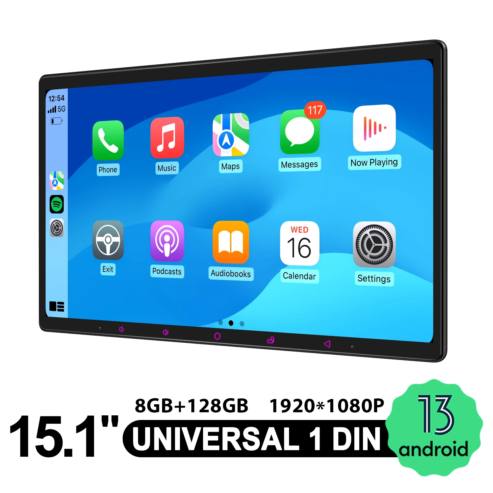 

JOYING 15.1"Android 13.0 Car Stereo Radio with Bluetooth/USB/FM/AM Multimedia MP5 Player Hands-Free Calling Fast EU/US Shipping