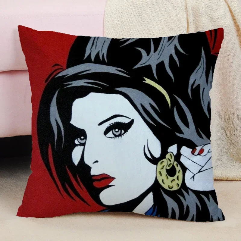 Throw Pillow Covers for Living Room Cushions Amy Winehouse Sleeping Pillows Cover High Quality Luxury Cushion Cover Home Sofa