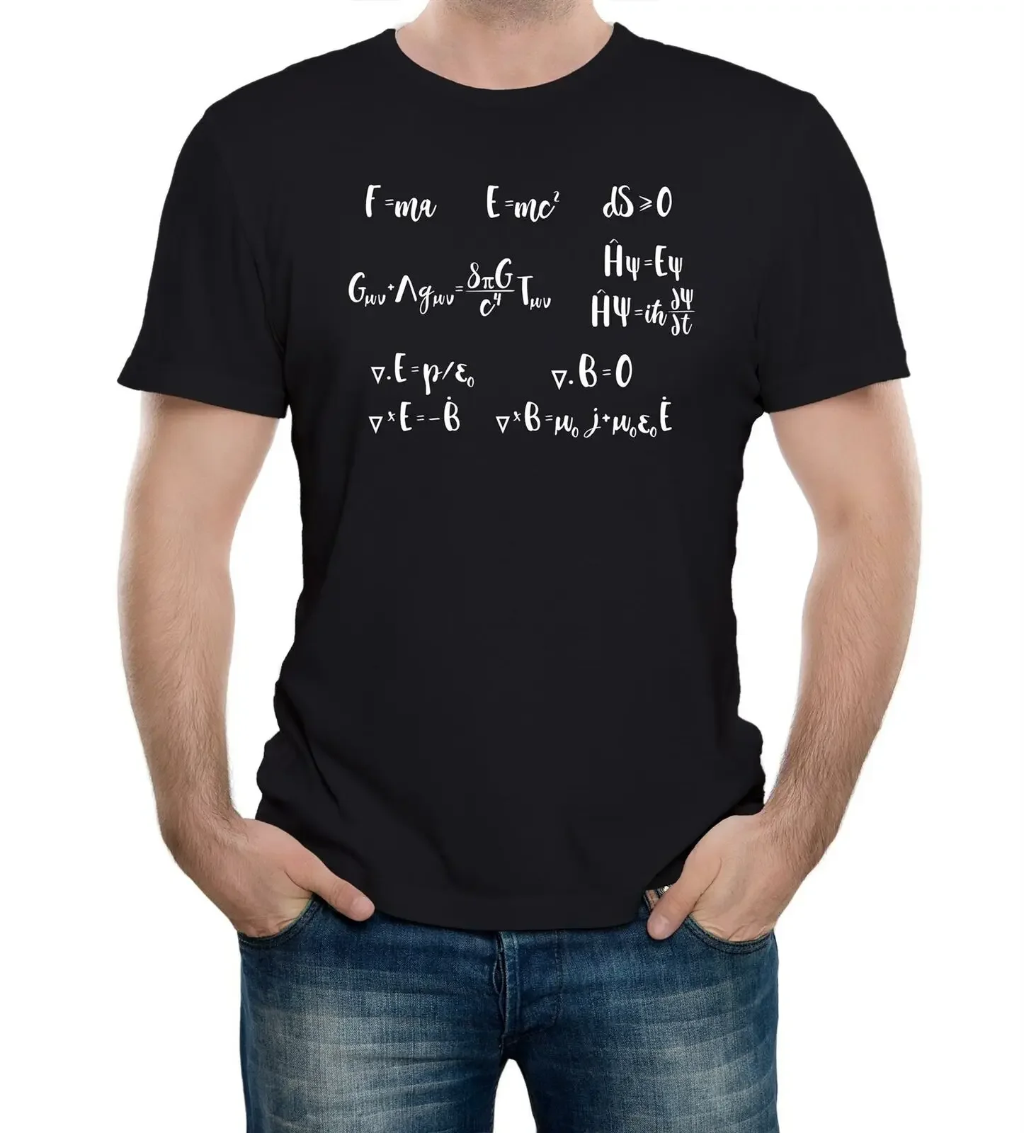 Physics Maths Quantum Science Equations Mens T Shirt. Short Sleeve 100% Cotton Casual T-shirts Loose Top Size S-3XL
