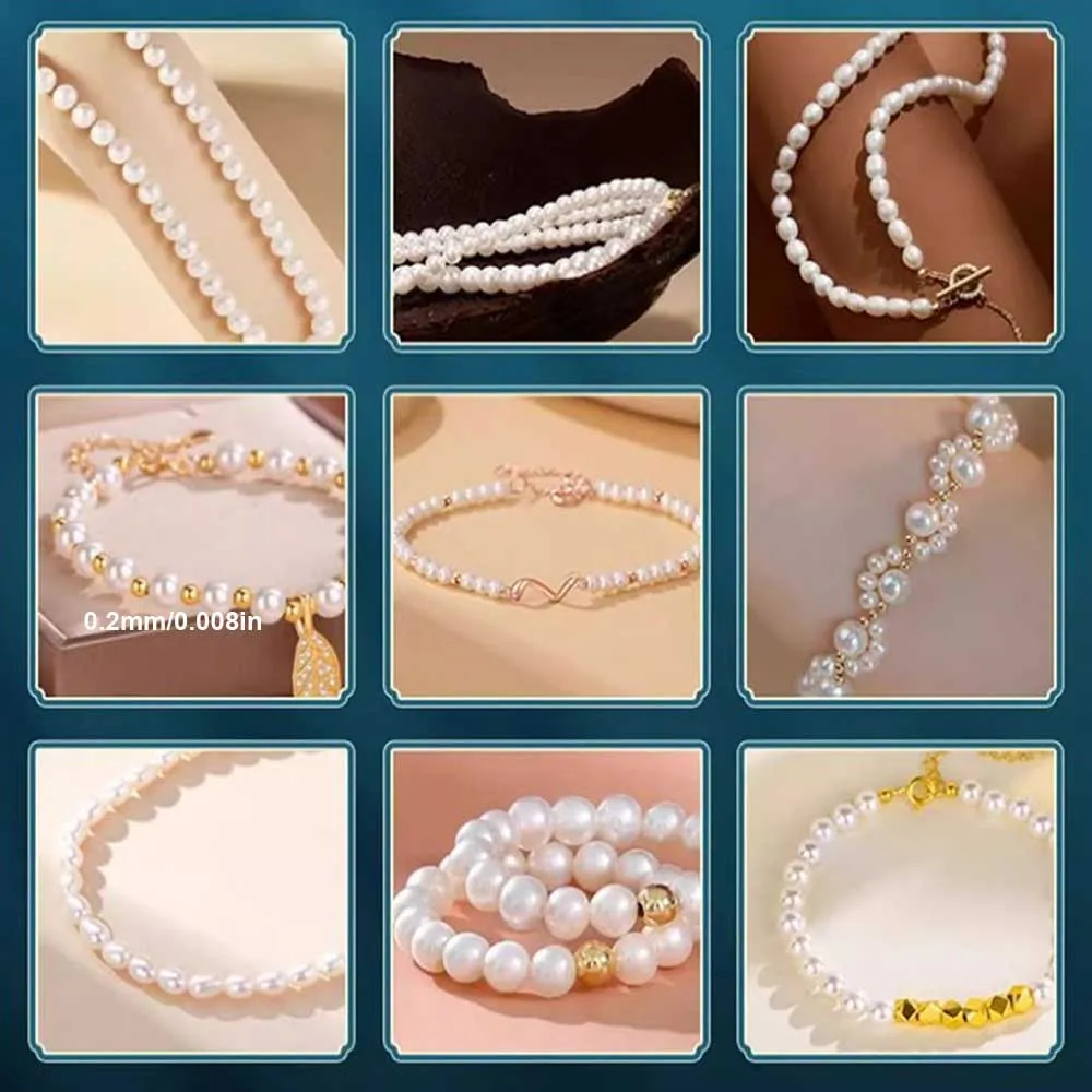 1set 0.2-0.8mm Wear-Resistant Pearl Thread, Non-Elastic String - Premiums Ultras-Fine for Necklace Bracelet DIY Pendants image 6