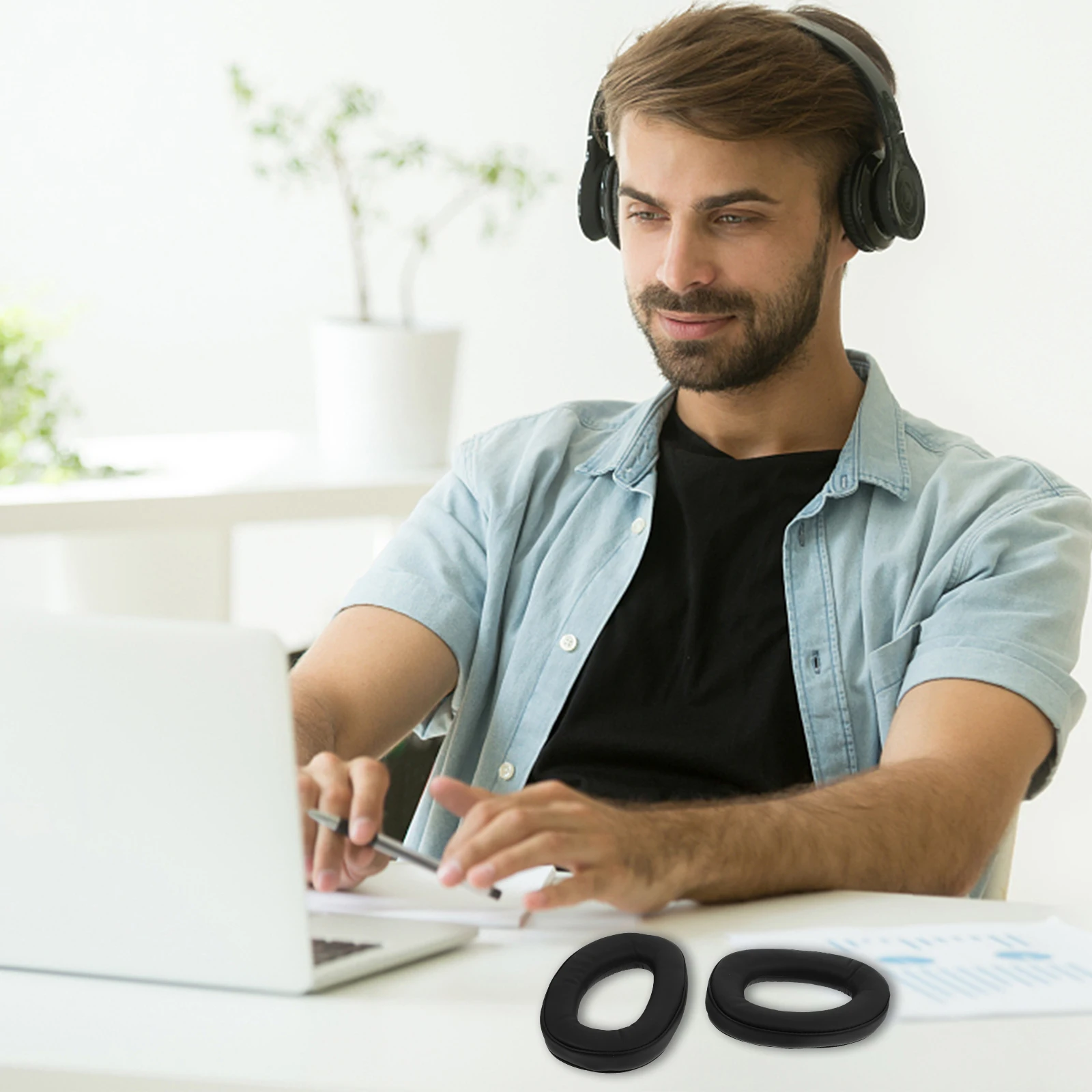 

1 Pair Replacement Sponge Ear Pads Noise Isolation Earpads Headphones Cushions Earbud Headset Comfortable Breathable Durable