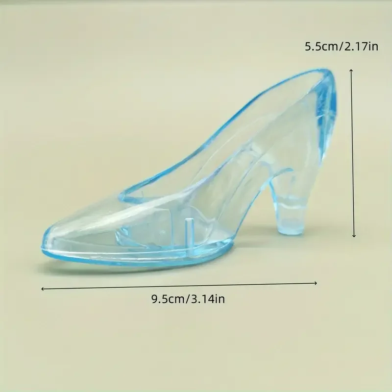 12Pcs Mini Plastic High Heels Shoes Creative Simulation Clear Cinderella Slipper Decor Cand Container for Birthday Wedding Party