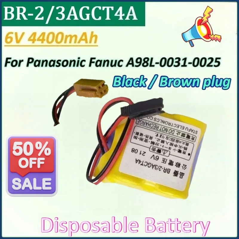 

New BR-2/3AGCT4A 6V 4400mAh Battery Pack PLC Lithium-ion Industrial for Panasonic Fanuc A98L-0031-0025 Disposable Battery