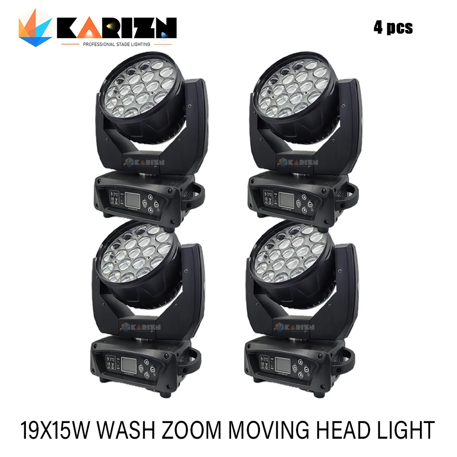 

0 Tax 4Pcs 19x15W NEW Version Of CTO And ECO Function Led Wash Zoom 19x15W Rgbw Moving Head Light Zoom Wash Moving Head Lyre