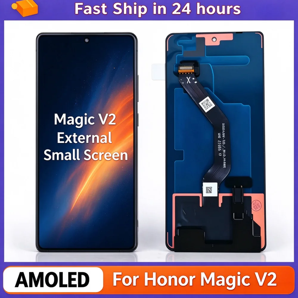 Original AMOLED For Huawei External Small Screen For Honor Magic V2 Touch Digitizer Assembly Replacement Repair Parts