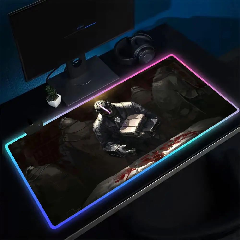 Game Made In Abyss Mouse Pad Anime Gaming Mouse Pad LED Table Pads Backlit Rubber Desktop XXL RGB Desk Mats