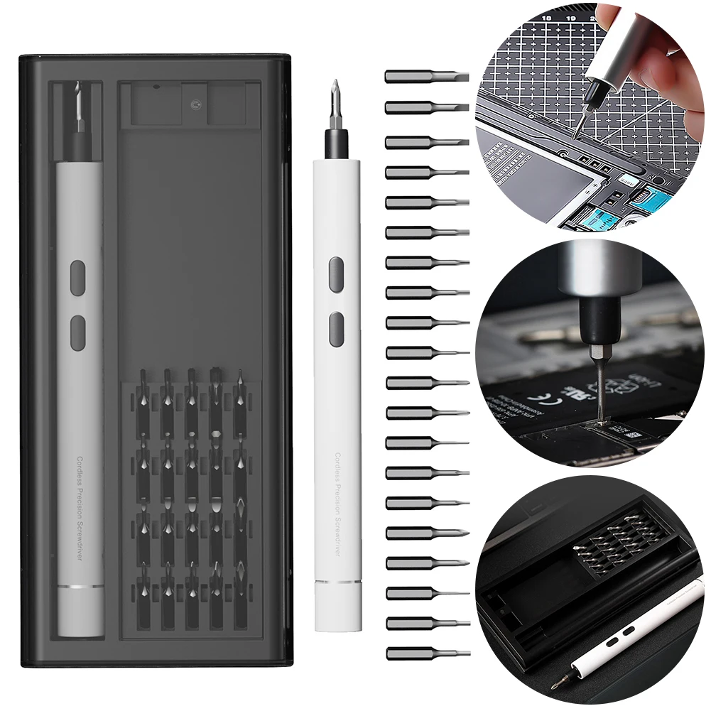 

23 in 1 Mini Power Precision Screwdriver Set with 20 Bits Portable Cordless Screwdriver Rechargeable for Electronics Repair