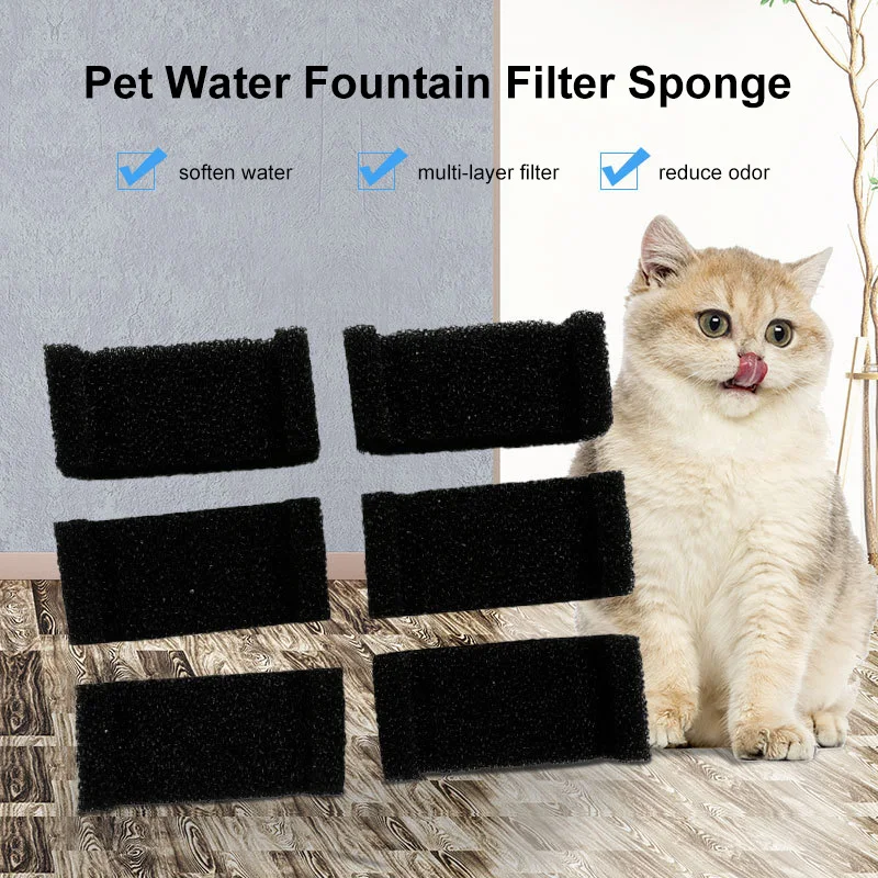 Pet bebendo esponja filtro, dispensador de água para gatos e cães, saudável, fonte acessórios, 10pcs