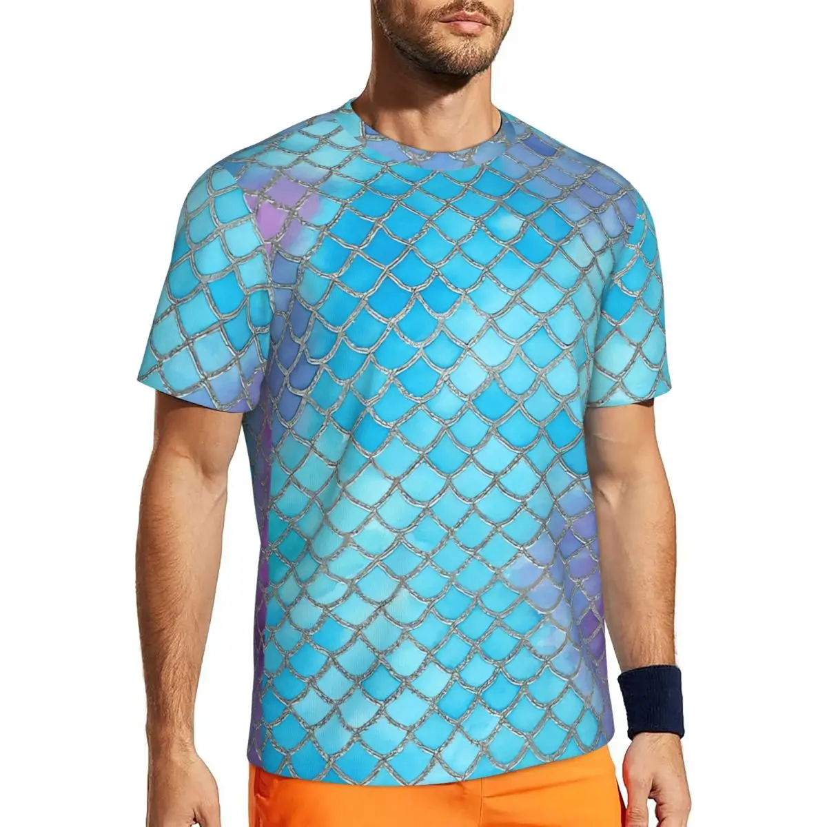 

Футболка для спортзала Magic Mermaid Scale, пляжные потрясающие футболки, популярная футболка для мужчин, дизайнерская одежда, большой размер