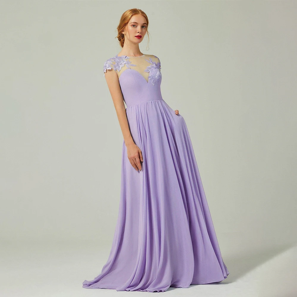 

2026 Women's Formal Evening Gowns Round Neck Appliques A-Line Draped Evening Dresses Prom Gown Exquisite 2026 Cocktail Dresses