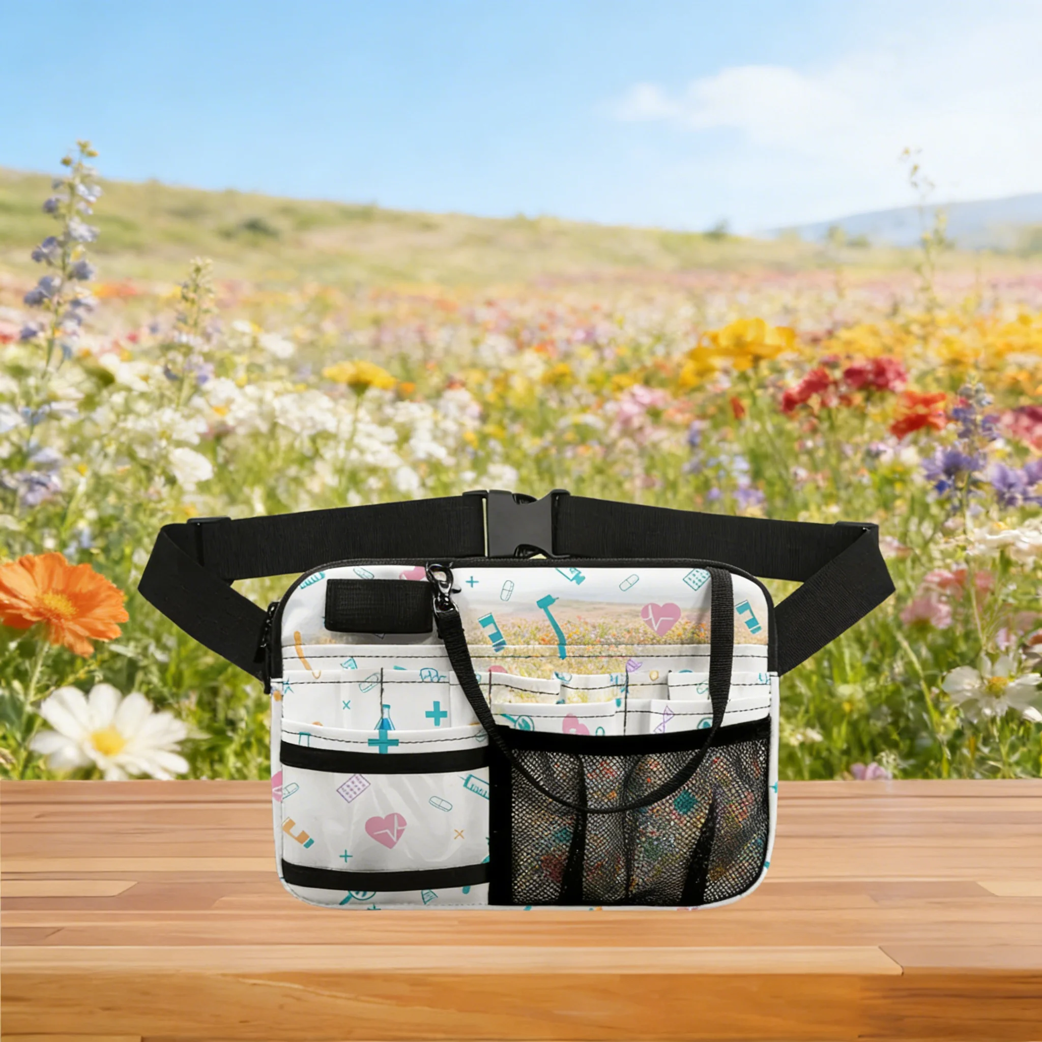 

Nurse Belt Bag for Work, Syringe Print Medical Waist Pouch, Nursing Tool Organizer Fanny Pack