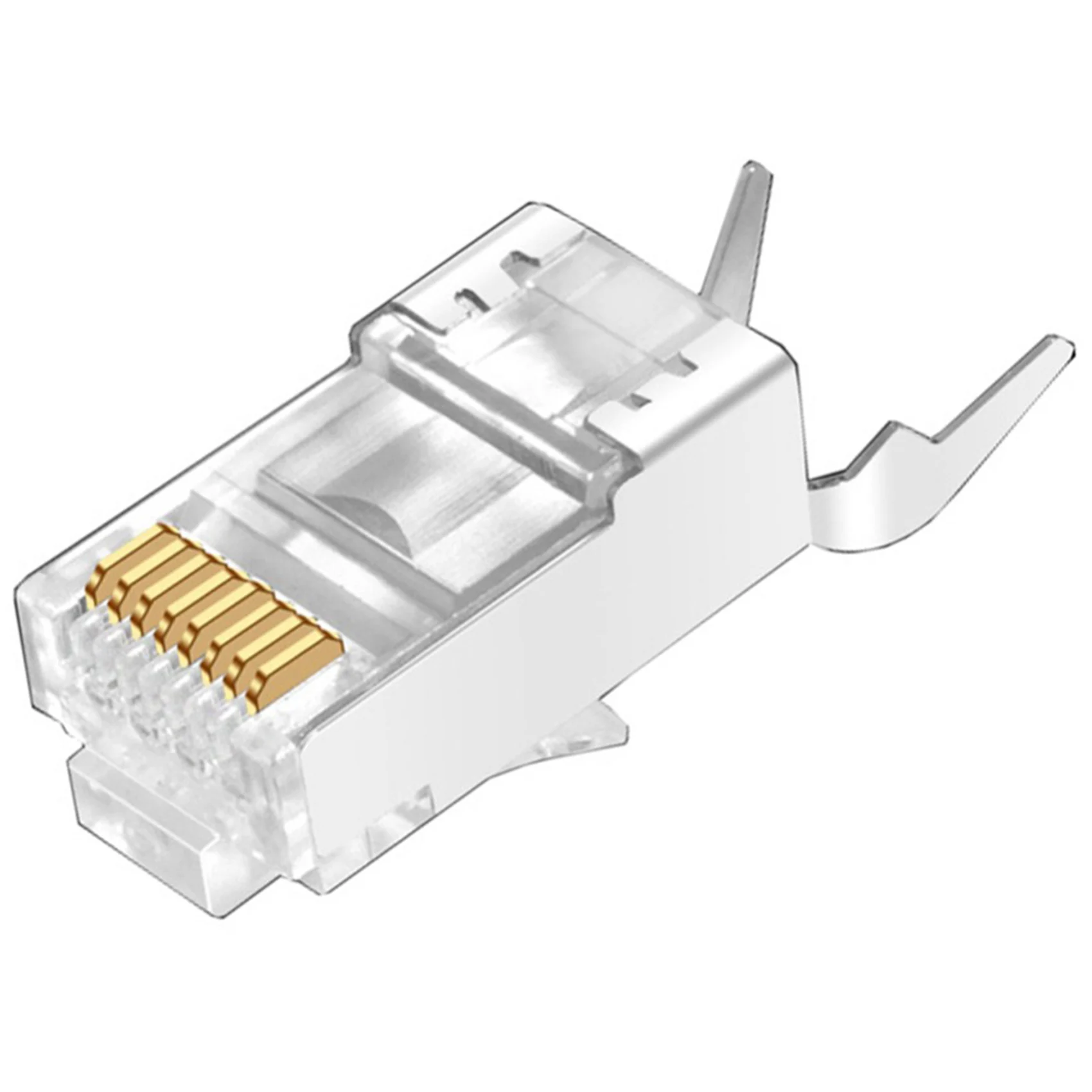 

Металлический экранированный разъем RJ45 CAT7, 100 шт., модульный разъем CAT 7 8P8C Network RJ 45, обжимной соединитель Ethernet для кабеля