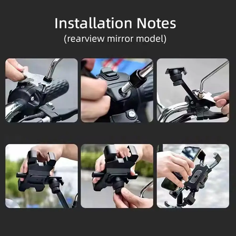 Motorcycle Phone Holder Universal Mountain Bike Electric Bike 360° Rotation Fixed Frame For GPS Mobile Phone Walkie-talkie Stand