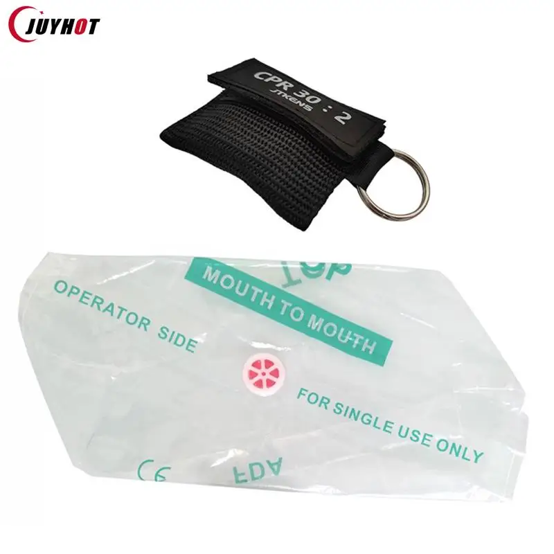 CPR Resuscitator Mask Portable Emergency Aid Face Shield Artificial  One Way Valve Respiration Disposable Respirator Keychain