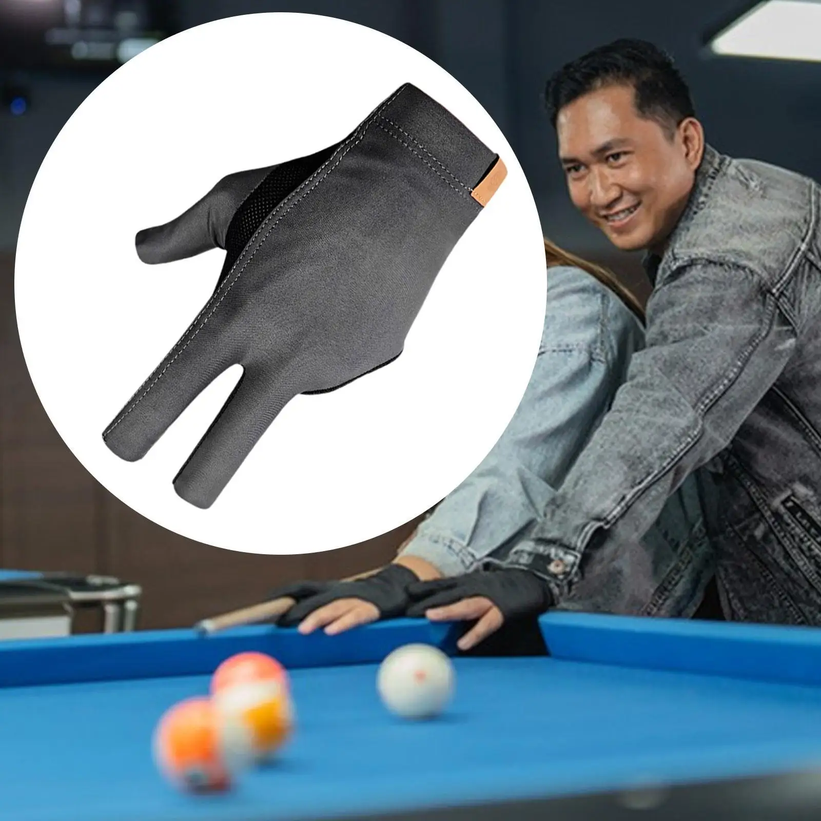 

3 Fingers Pool Glove Batting Glove Quick Dry Anti Skid Comfortable Casual Game Portable Wear Resistant Billiards Glove