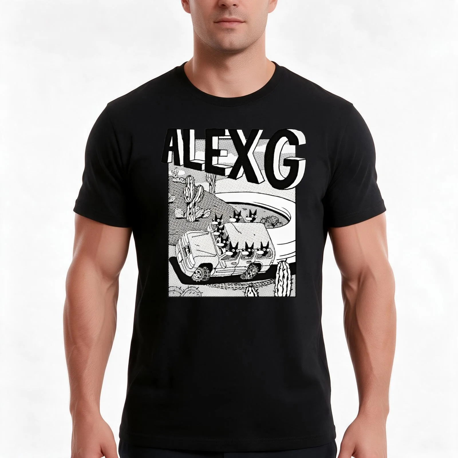 alex g merch T-Shirt, Summer Casual Cotton Tee, Oversized Streetwear Tops, Vintage Graphic Print, Loose Fit Short Sleeve