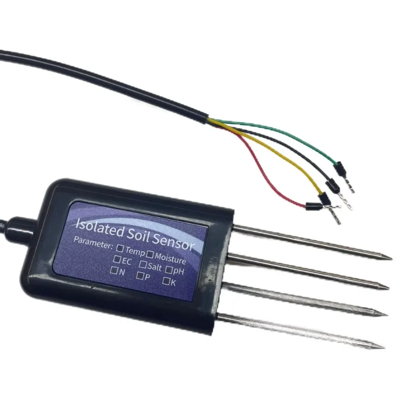 RS485 4-20mA درجة حرارة التربة الرطوبة الرطوبة الموصلية EC PH NPK الاستشعار مع نطاق 0-5 فولت 0-2 فولت 0-10VDC