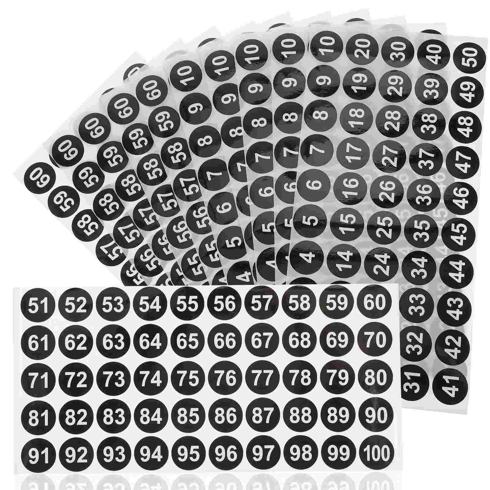 

20 Sheets Stock Number Sticker Self-adhesive Stickers Round Inventory Decal Circle Storage Signs Labels Organizer