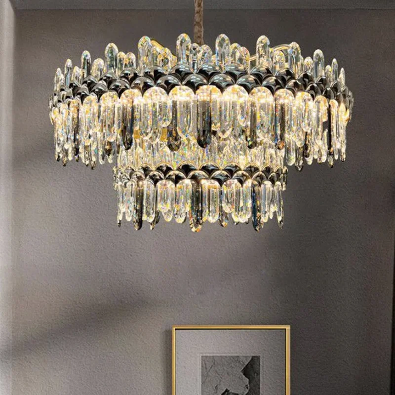 

Хрустальный основной светильник для гостиной, новый роскошный светильник, роскошная сетка, красная вилла, люстра для зала, столовой, спальни, кабинет, светильник для дома