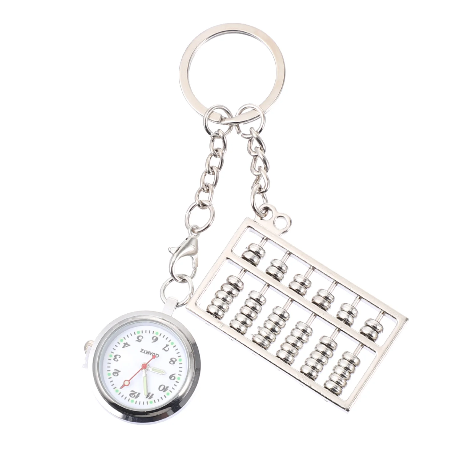 

Unique Abacus Keyring Pocket Watch Metal Glass Mirror Practical Creative Design Accurate Time Fashion Hanging Watch