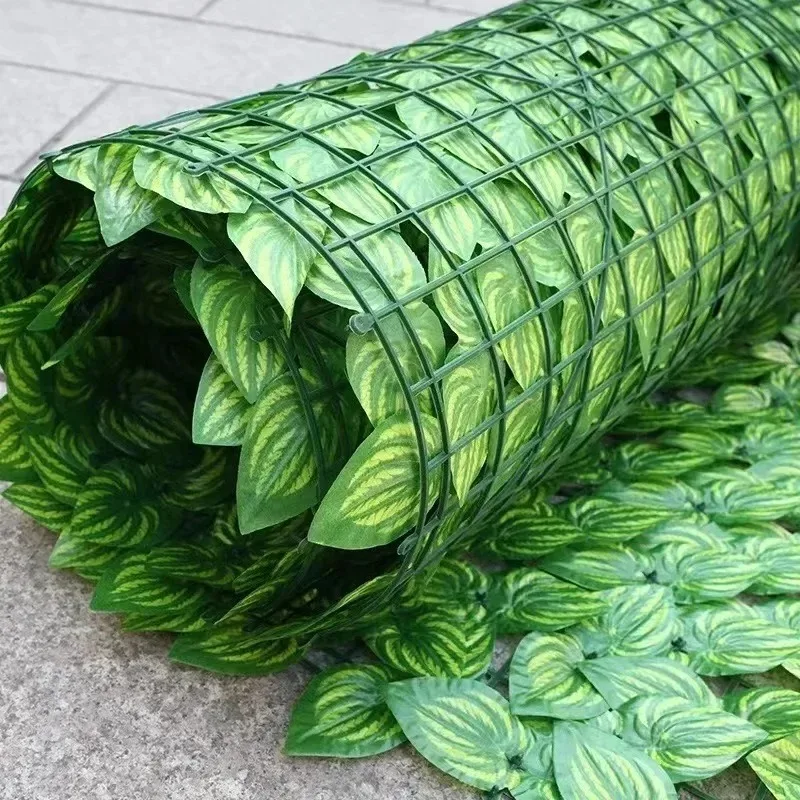Artificial Privacy Fence Screen Faux Leaf Hedges Leaf Fence Panels Indoor Outdoor Garden Deck Balcony Patio Yard Screen
