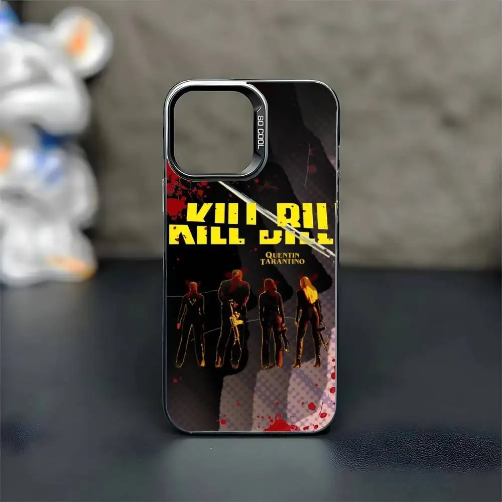 حافظة هاتف K-Kill Classic Movie Bill لهاتف iPhone17,16,15,14,13,12,11 Plus، غطاء مقاوم للصدمات فضي غير لامع
