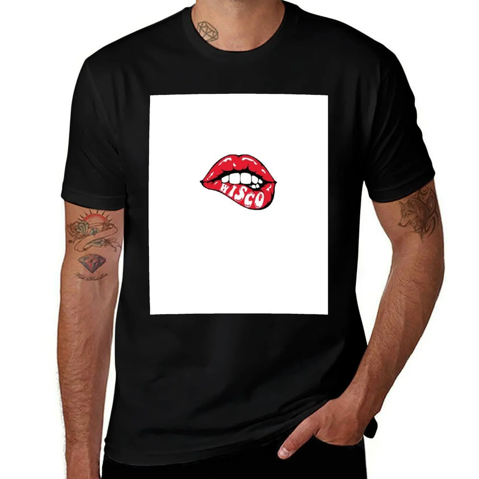 Wisco Lips T-Shirt graphic t shirts Blouse shirts graphic tee compression shirt men