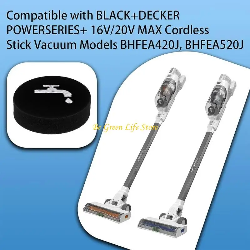 M7DF 6Pack Sponge Filters สำหรับสีดำ+Decker BHFEA420J BHFEA520J Cordless Vacuum